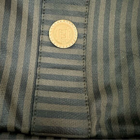 Fendi Dark Green & Brown Cloth Clutch Purse Bag One Size - Picture 4 of 16